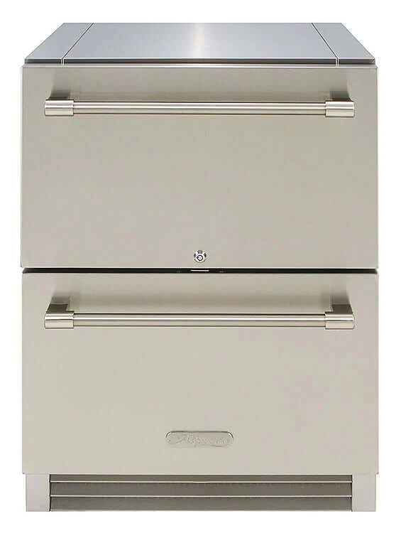 Alfresco 24" PolarCore™ Undercounter 2 Drawer Outdoor Refrigerator