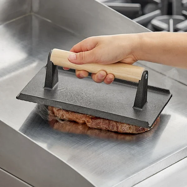 Cast Iron Steak Press & Weight | 9" x 5" - Image 3