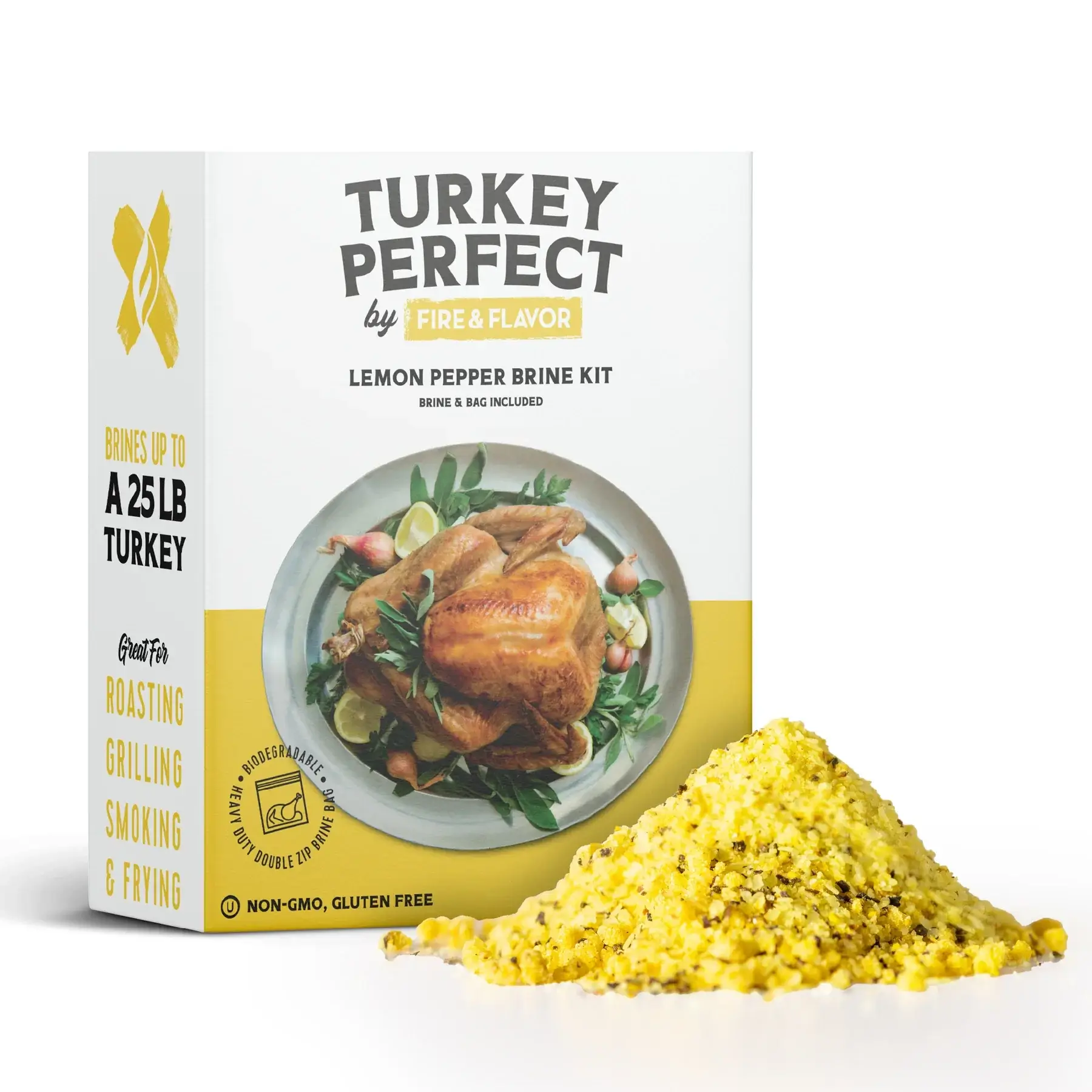 Fire & Flavor Turkey Perfect All-Natural Lemon Pepper Brine & Bag Kit