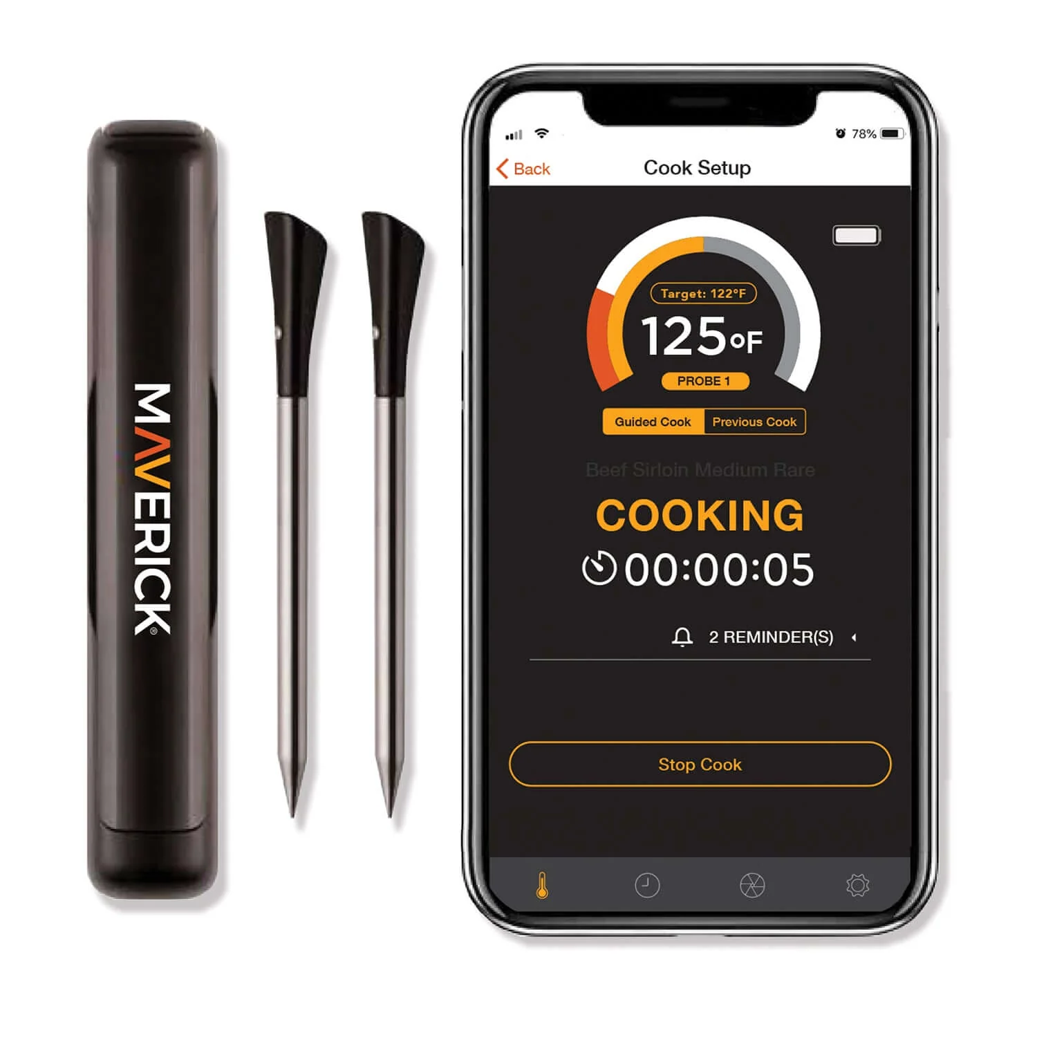 Maverick BT-32 Bluetooth Stake Truly Wireless Intelligent Food Thermometer | 2 PROBES