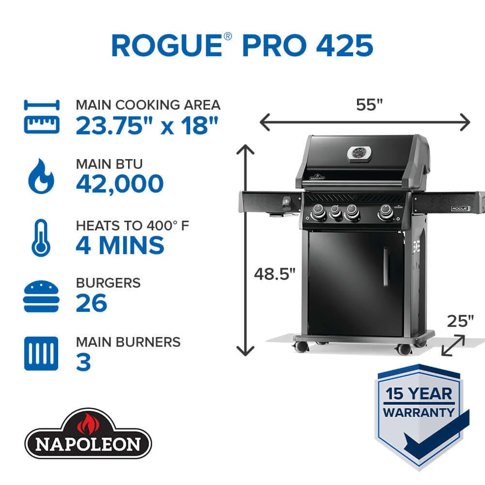 Napoleon Rogue® PRO 425 SIB Gas Grill (Black) - Image 5
